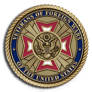 Veterans of Foreign Wars bronze emblem.